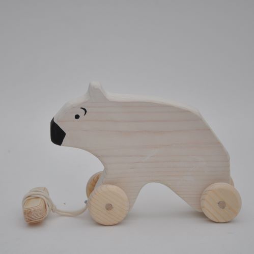 Barin Toys polar bear wooden toy to buy from BarinToys.com online toy store.