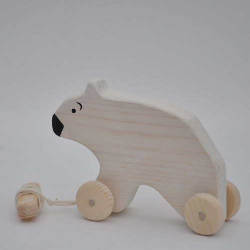 Barin Toys polar bear wooden toy to buy from BarinToys.com online toy store.
