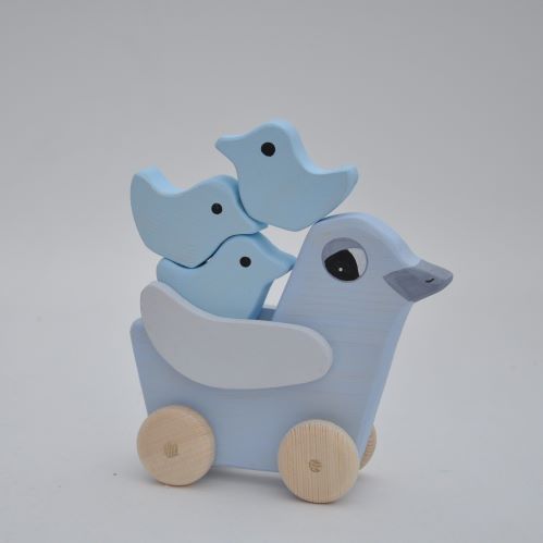 Buy wooden toy Dove Loving Mom with Dove Birds Babies by Barin Toys from BarinToys.com online store direct delivery..