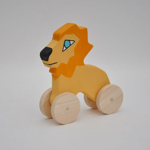 Near Buy Barin Toys cute lion toy BIG wooden pull toy at BarinToys.com online store with delivery.