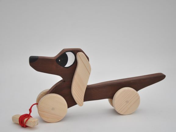 Buy Dachshund Sausage Dog Pull Toy by Barin Toys Best Friends Cute Dog wooden pull toys at BarinToys.com online store direct!