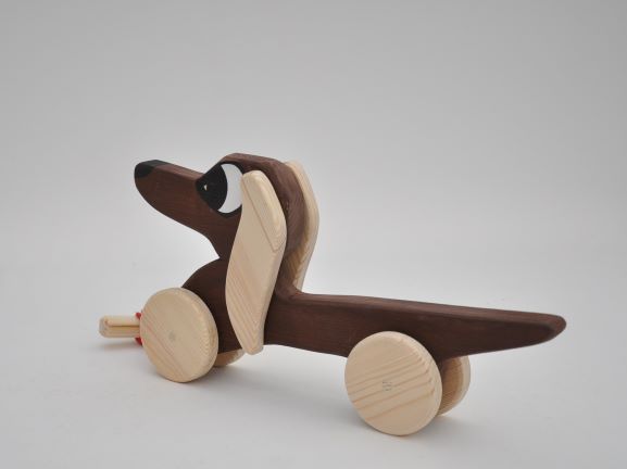 Buy Dachshund Sausage Dog Pull Toy by Barin Toys Best Friends Cute Dog wooden pull toys at BarinToys.com online store direct!