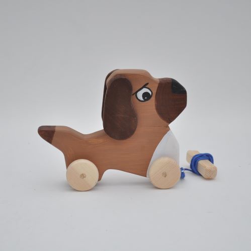 Buy Wooden Toy pull Dog Bulldog by Barin Toys Best Friends Cute Dog wooden pull toys at BarinToys.com online store direct!