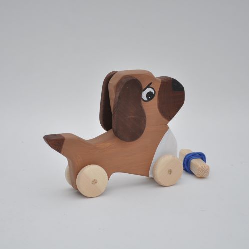 Buy Wooden Toy pull Dog Bulldog by Barin Toys Best Friends Cute Dog wooden pull toys at BarinToys.com online store direct!