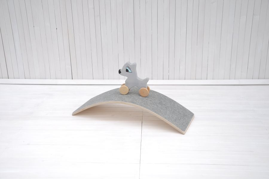 Wobble Board Grey felt balance board for nursery fitness and Montessori at home toddlers workouts - shop online with delivery at home from Barin Toys online stores - the best near by store for your kids