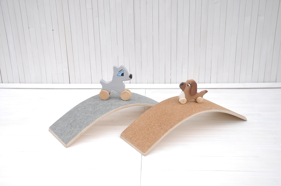 Wobble Board Grey felt balance board for nursery fitness and Montessori at home toddlers workouts - shop online with delivery at home from Barin Toys online stores - the best near by store for your kids