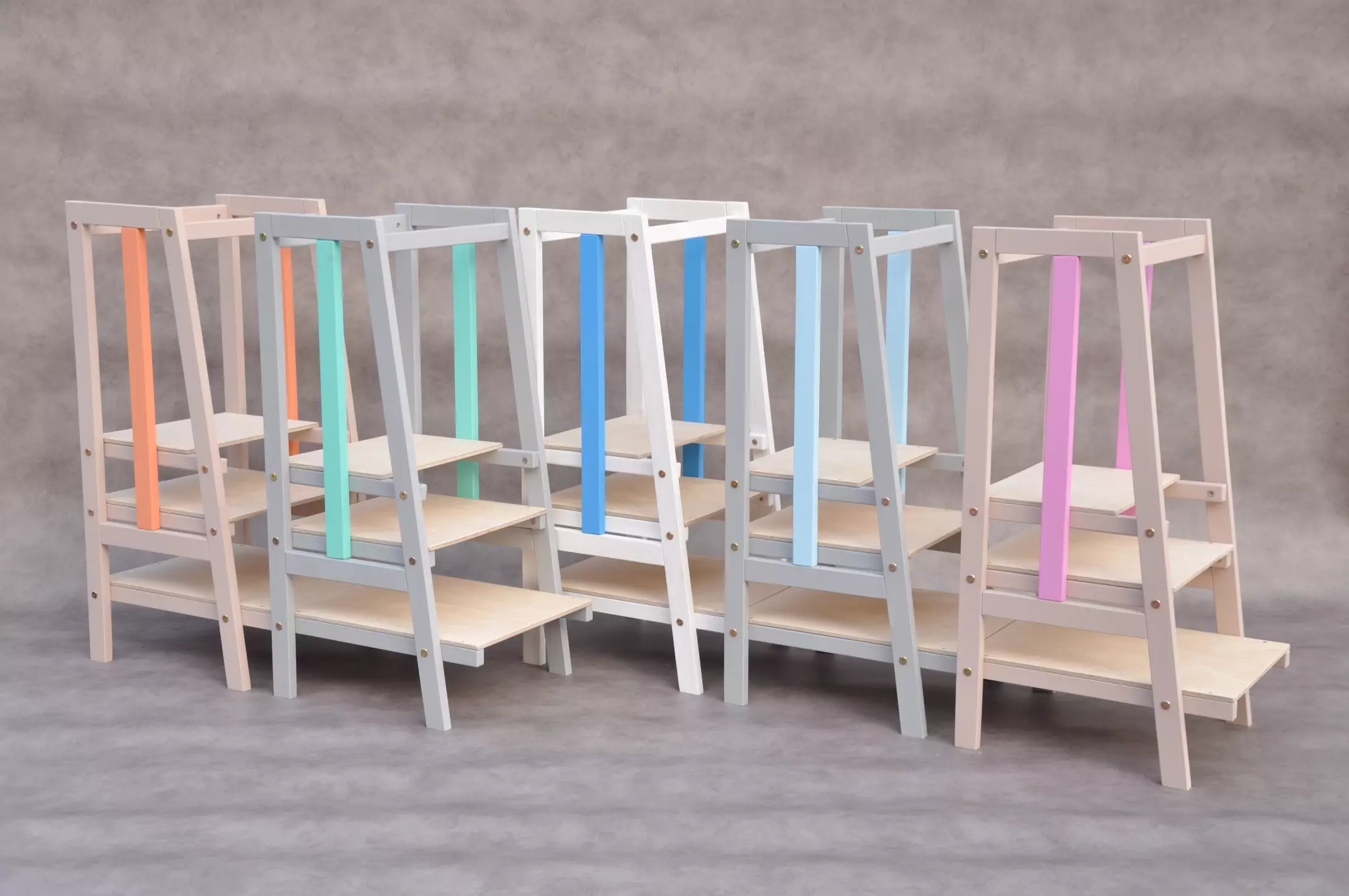 Learning tower Barin Toys collection new in 2024, Stripe kitchen helper tower toddler cooking step stool available in stock assortment with online free delivery across the EU, UK, Ireland and Swiss.