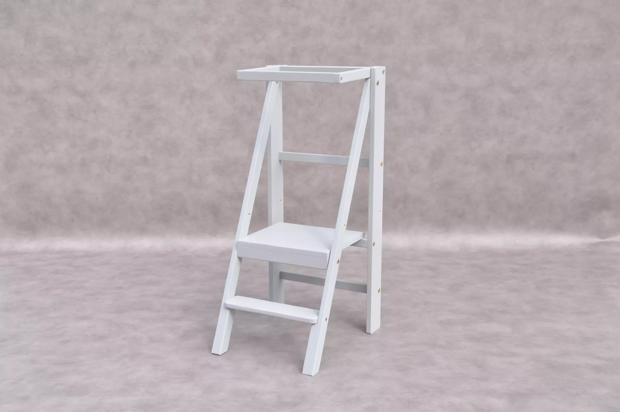 Toddler tower by BarinToys brand - Slim foldable step stool for kitchen - 2 steps adjustable, collapsible Montessori learning tower for children from age 12 - 18 months old.